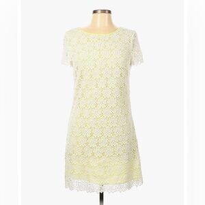 Cynthia Steffe white end yellow floral eyelet dress